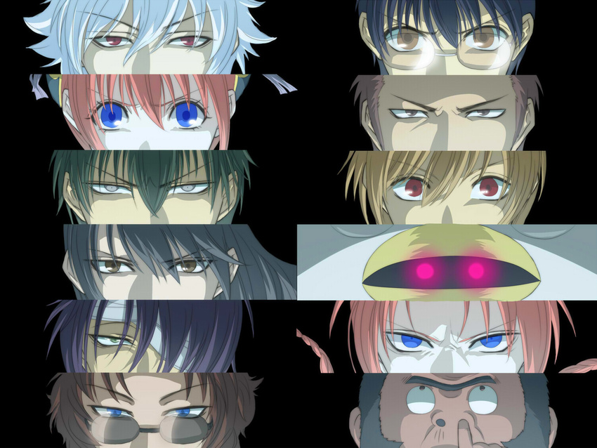 6+boys bad_id bad_pixiv_id black_hair blue_eyes brown_eyes brown_hair elizabeth_(gintama) gintama glasses gorilla green_eyes hijikata_toushirou kagura_(gintama) kamui_(gintama) katsura_kotarou koizumi_m kondou_isao multiple_boys nose_picking okita_sougo parody persona persona_eyes purple_hair red_eyes red_hair sakamoto_tatsuma sakata_gintoki shimura_shinpachi silver_hair sorachi_hideaki_(character) takasugi_shinsuke