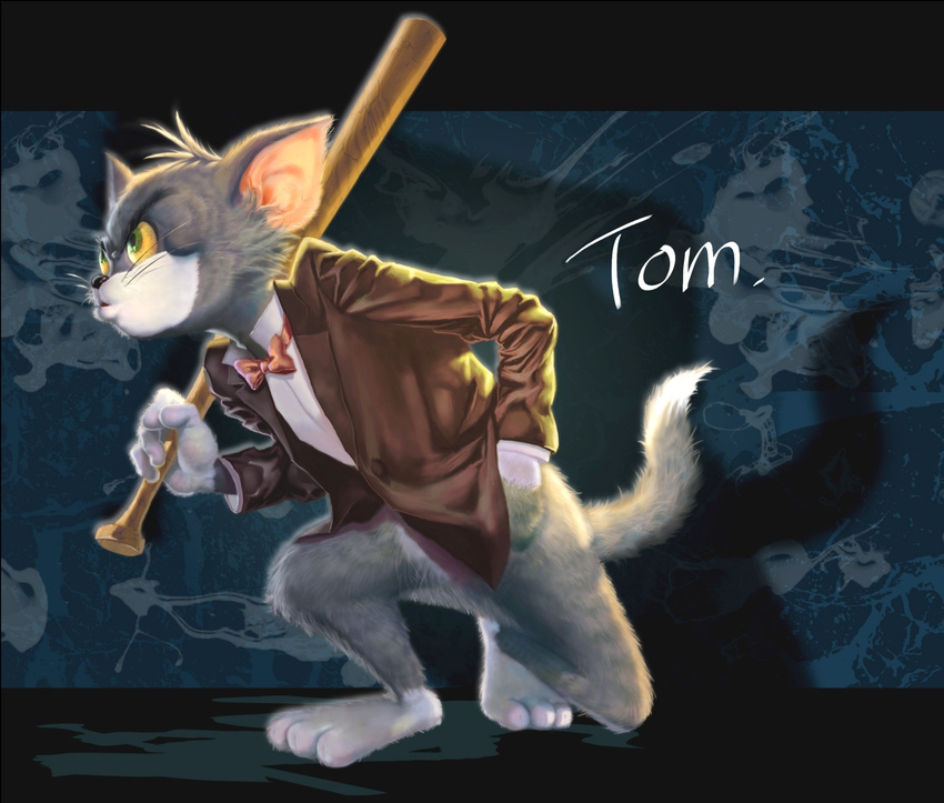 botomless bottomless cat clothed clothing feline green_eyes half-dressed male mammal meghan_mauriat meghan_mauriat_(artist) suit tom tom_(tom_&amp;_jerry) tom_and_jerry whiskers