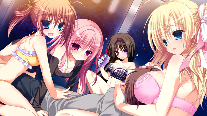 bra cleavage game_cg hoshizuki_sora kanadome_miyako kuchifusa_yogiri mekami_suzu nanaca_mai pure_girl underwear