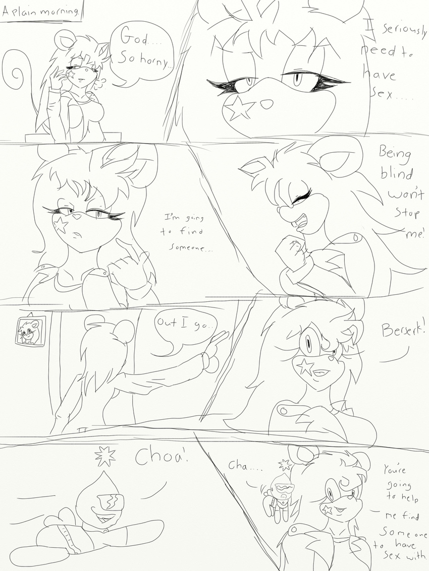 berserk_the_chao blind chao comic female horny mammal mouse plain_background rodent sega sharon_mousie sonic_(series) white_background