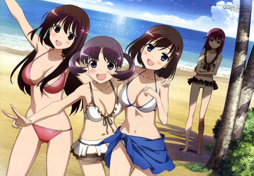 beach bikini cleavage hanada_kirame matsumi_kuro miyanaga_teru onjouji_toki saki sasaki_masakatsu scan swimsuit