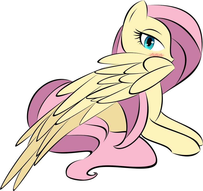 absurd_res alpha_channel blue_eyes blush cute equine female feral fluttershy_(mlp) friendship_is_magic hair hi_res horse long_hair looking_at_viewer mammal my_little_pony pegasus pink_hair pony solo up1ter wings