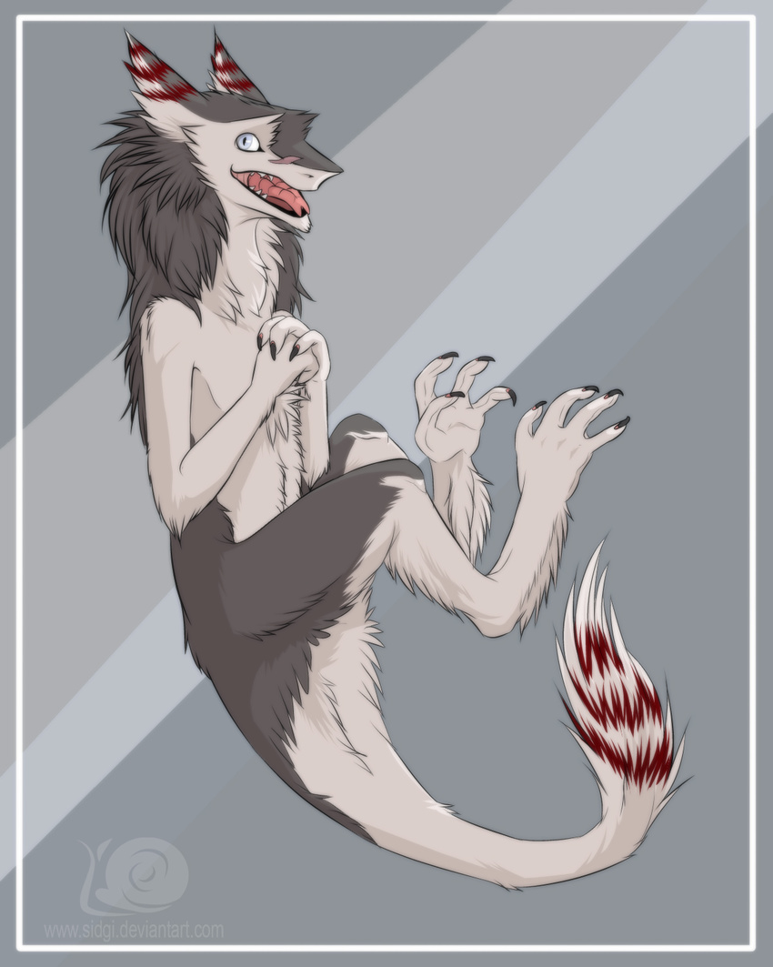 corvis looking_at_viewer male open_mouth sergal sidgi solo tongue