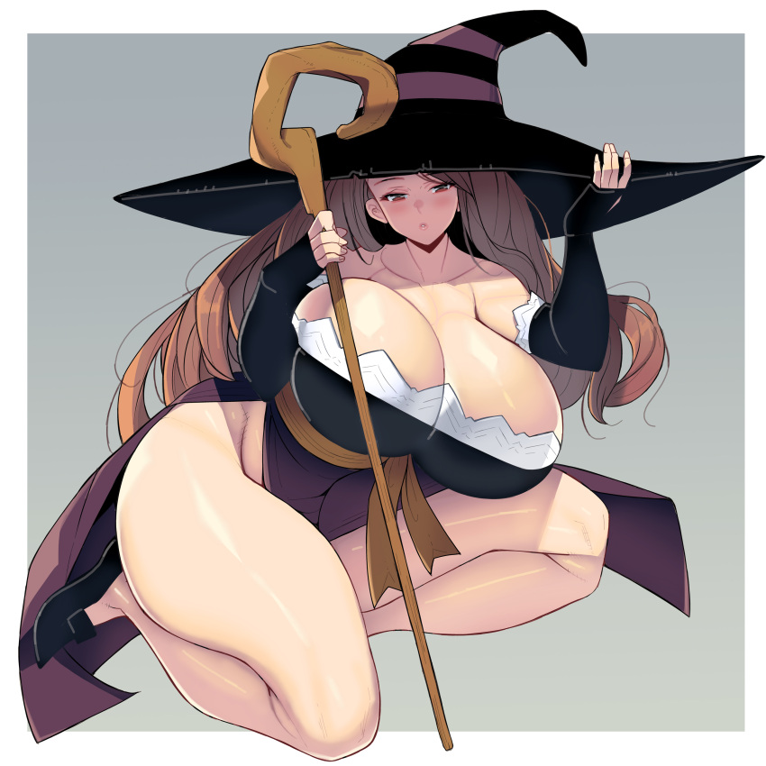 absurdres breasts commission curvy dragon's_crown gigantic_breasts highres kouno_(masao) legs plump skeb_commission sorceress_(dragon's_crown)