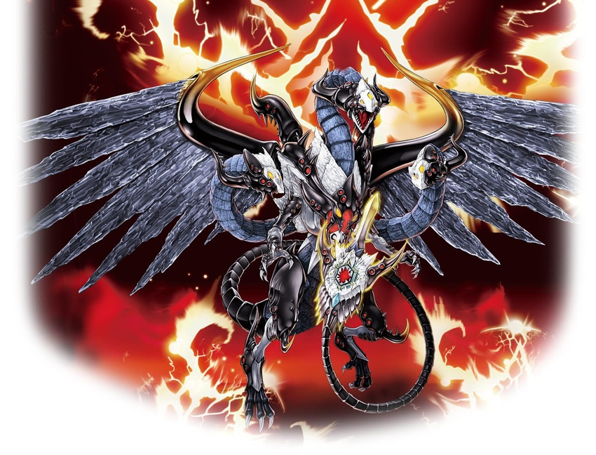 dragon duel_monster evilswarm_ouroboros no_humans wings yu-gi-oh! yuu-gi-ou_zexal