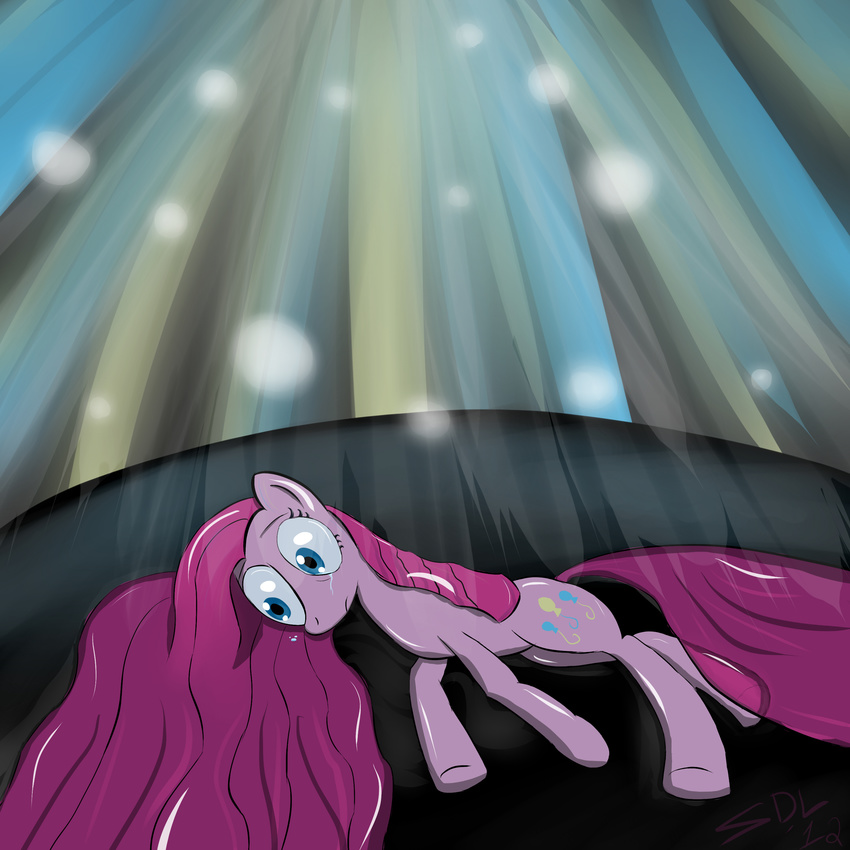 blue_eyes cutie_mark equine female feral friendship_is_magic fur hair horse mammal my_little_pony pink_fur pink_hair pinkamena_(mlp) pinkie_pie_(mlp) pony sad salvadordl solo