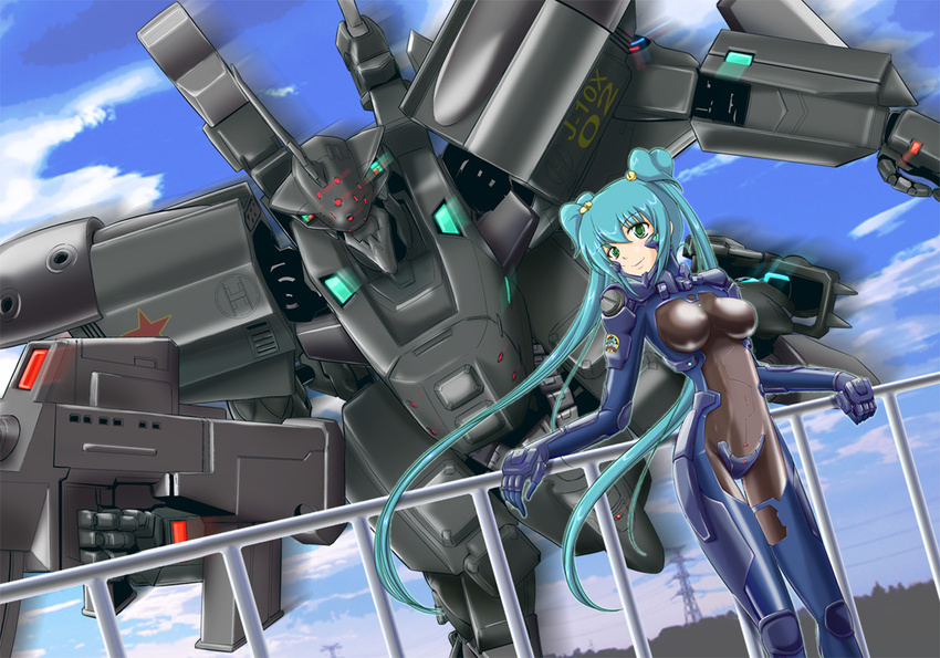 bodysuit cui_yifei fortified_suit green_hair muvluv muvluv_alternative muvluv_total_eclipse