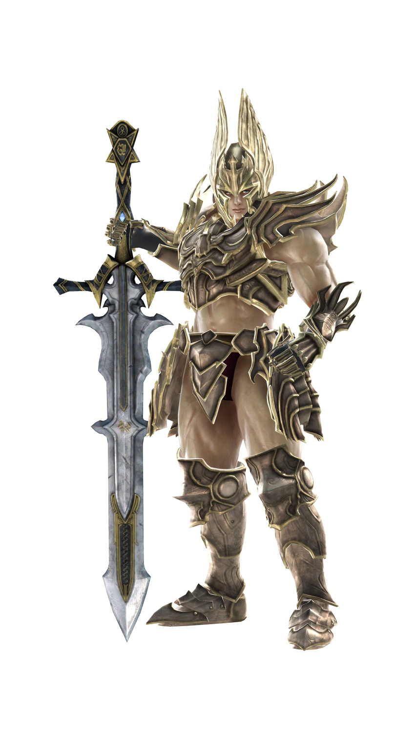 1boy absurdres armor highres male male_focus namco official_art solo soul_calibur soulcalibur_v sword weapon white_knight