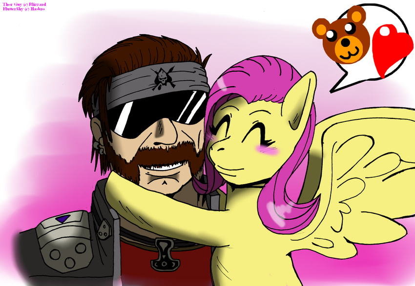 duo equine female feral fluttershy_(mlp) friendship_is_magic hasbro heroesheaven horse human male mammal my_little_pony pegasus pony starcraft terran thor thor_(starcraft) wings