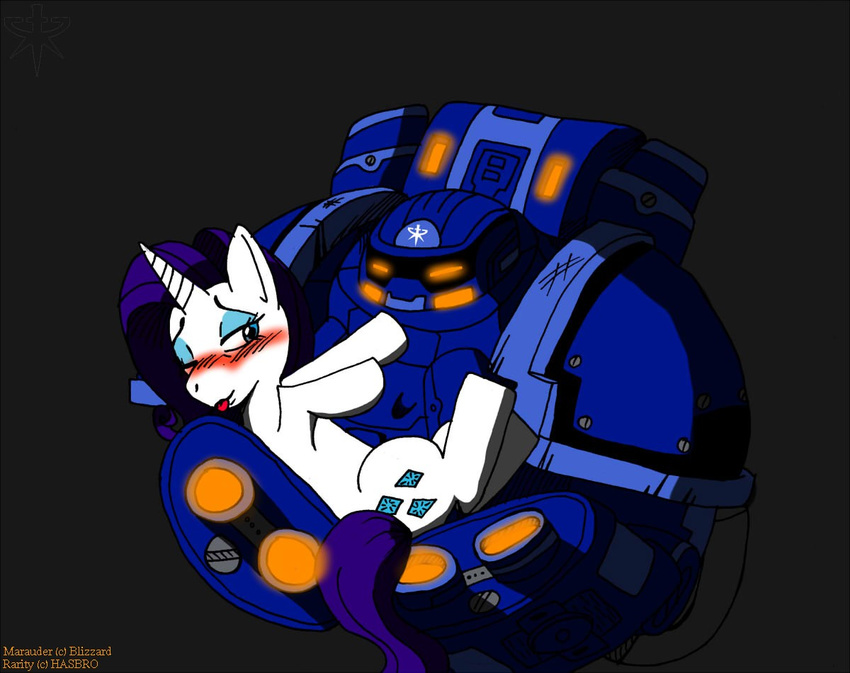 cutie_mark duo equine female feral friendship_is_magic hasbro heroesheaven horn horse human mammal marauder my_little_pony pony rarity_(mlp) shaded starcraft terran unicorn