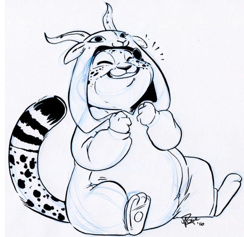 benjamin_clawhauser black_and_white briskby cheetah disney feline happy kigurumi line_art male mammal monochrome simple_background sketch smile solo white_background zootopia