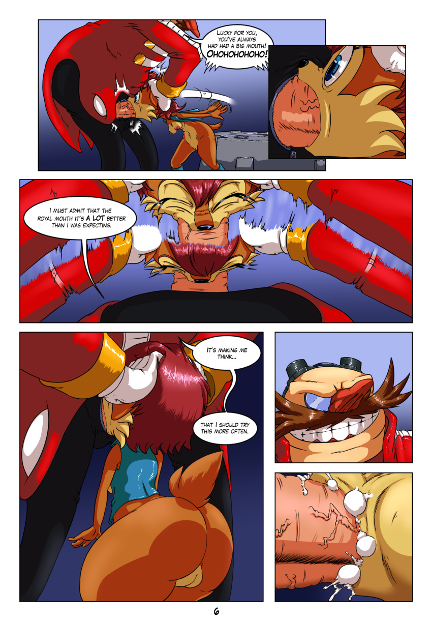 2020 anthro archie_comics blue_eyes butt chipmunk claydust clothed clothing comic dialogue digital_media_(artwork) dr._eggman duo english_text eyelashes female fingers forced genitals grin ground_squirrel hair hi_res male male/female mammal oral oral_penetration penetration penis pussy rape rodent sally_acorn sciurid sega sex smile sonic_the_hedgehog_(archie) sonic_the_hedgehog_(comics) sonic_the_hedgehog_(series) speech_bubble text vein