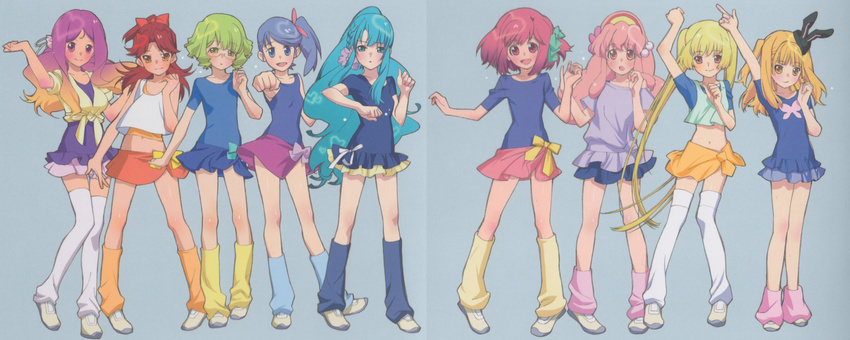 aida_orine akb0048 crease ichijou_yuuka kanzaki_suzuko kishida_mimori motomiya_nagisa shinonome_kanata shinonome_sonata sono_chieri tagme thighhighs yokomizo_makoto