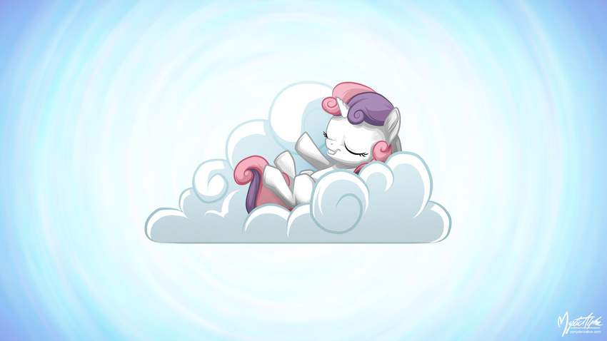 cub equine eyes_closed female feral friendship_is_magic hair horn horse lying mammal my_little_pony mysticalpha outside pony sky solo sweetie_belle_(mlp) two_tone_hair unicorn young