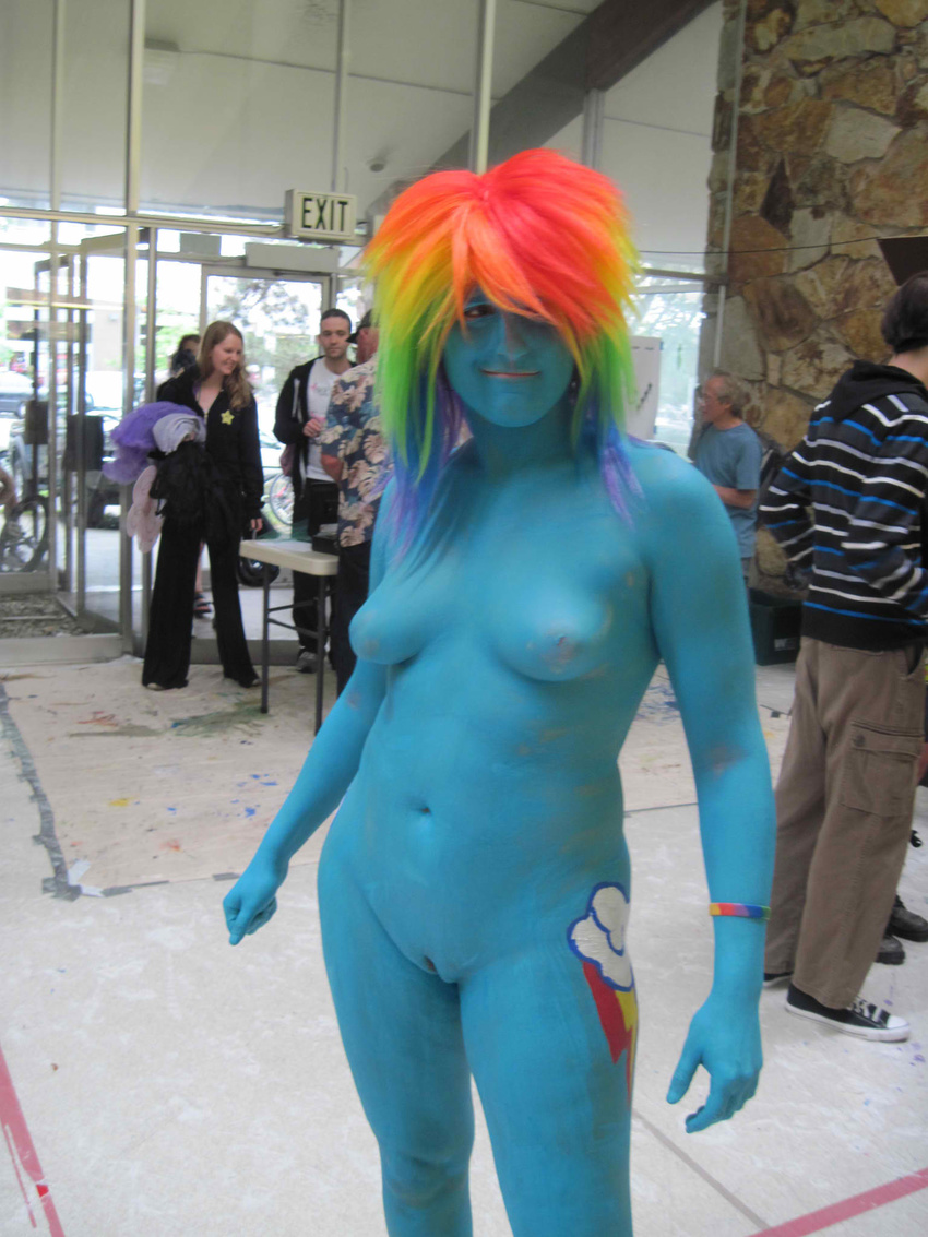 breasts cosplay cutie_mark eww female friendship_is_magic human my_little_pony nightmare_fuel photo pussy rainbow_dash_(mlp) real what wig