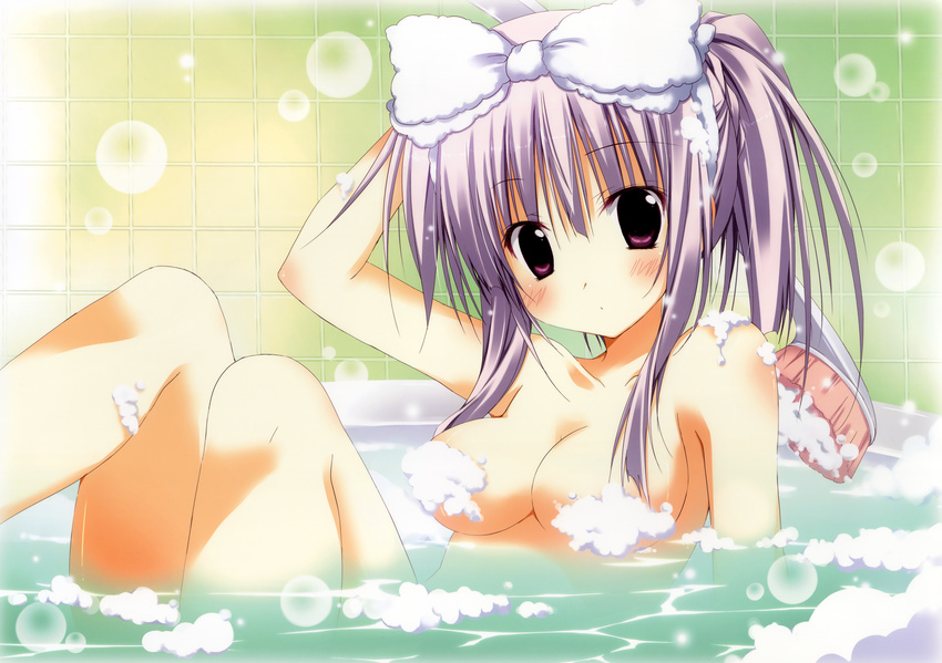 bath bathtub blush breasts gray_hair korie_riko nude tagme