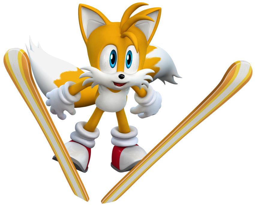 blue_eyes footwear fox furry highres mario_&amp;_sonic_at_the_olympic_games mario_&amp;_sonic_at_the_olympic_winter_games mario_and_sonic_at_the_olympic_games mario_and_sonic_at_the_olympic_winter_games miles_prower multiple_tails nintendo official_art sega shoes skiing sonic_the_hedgehog tail