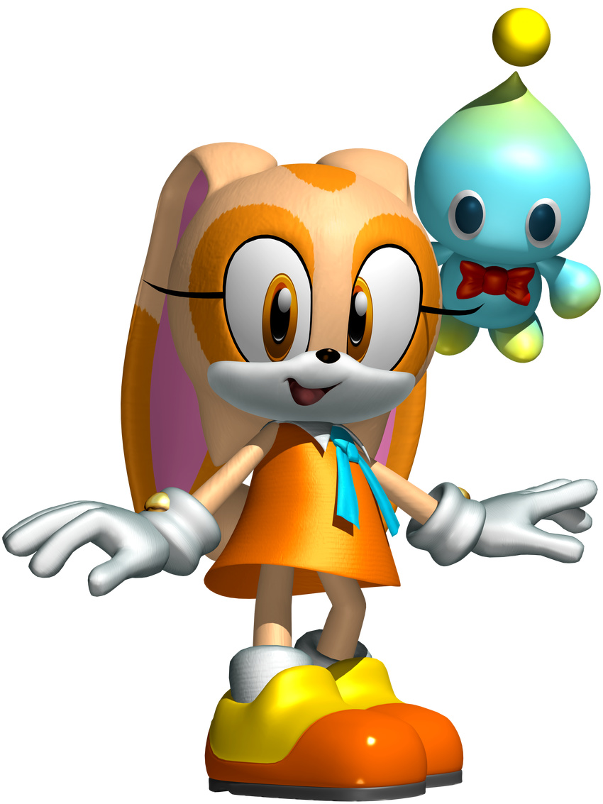 absurdres animal_ears brown_eyes bunny cream_the_rabbit gloves highres sega simple_background smile sonic_heroes sonic_the_hedgehog tail