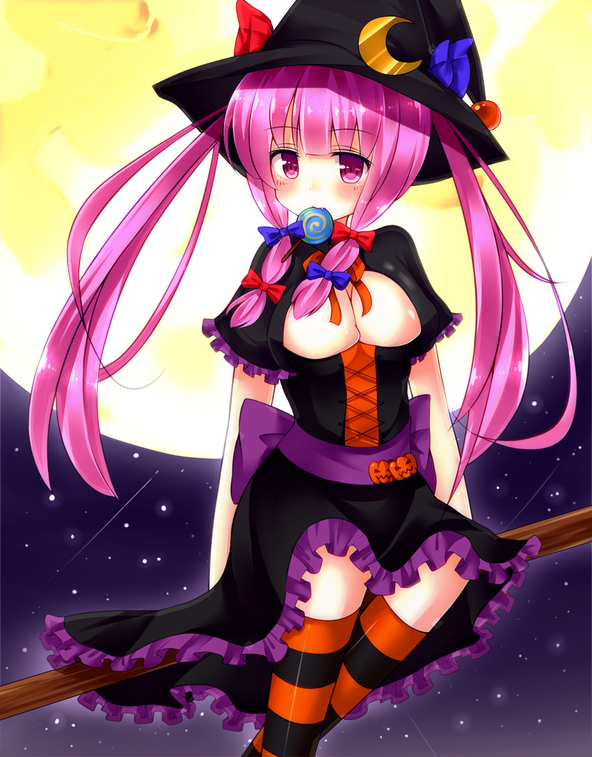 patchouli_knowledge tagme thighhighs touhou witch