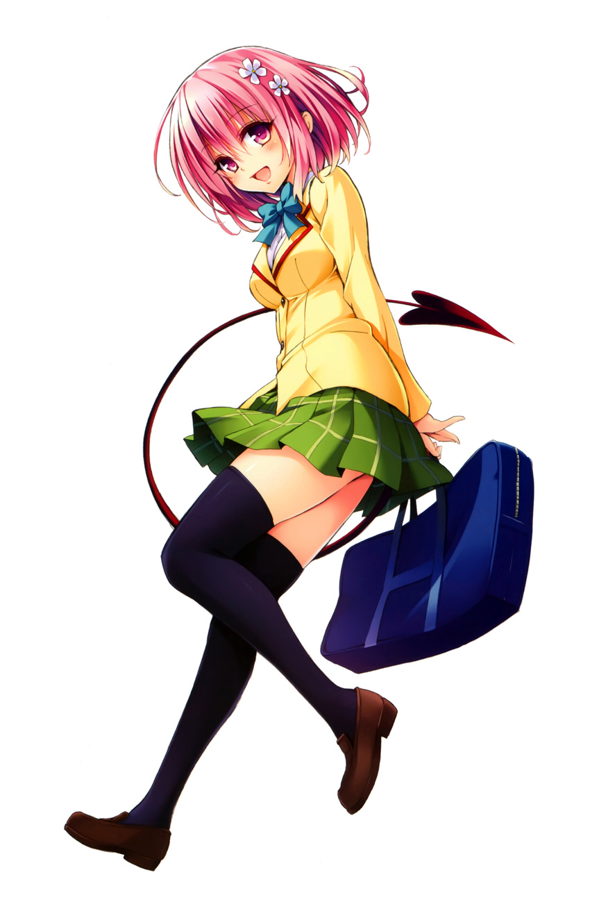 momo_velia_deviluke seifuku tail thighhighs to_love_ru to_love_ru_darkness yabuki_kentarou