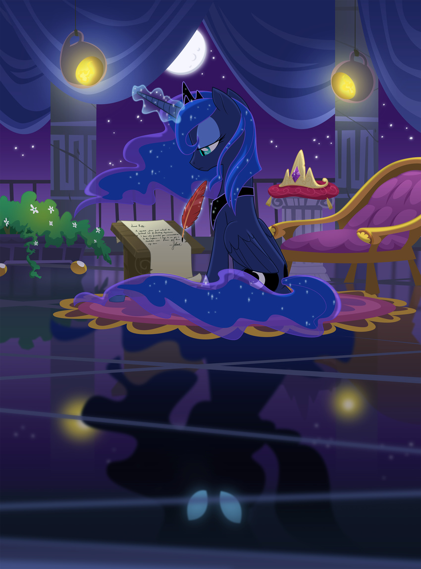 equestria-prevails equine female feral friendship_is_magic horn mammal my_little_pony princess princess_luna_(mlp) royalty solo update winged_unicorn wings