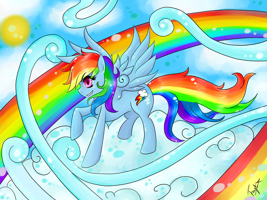 cutie_mark equine female feral friendship_is_magic mammal my_little_pony pegasus rainbow_dash_(mlp) solo wings