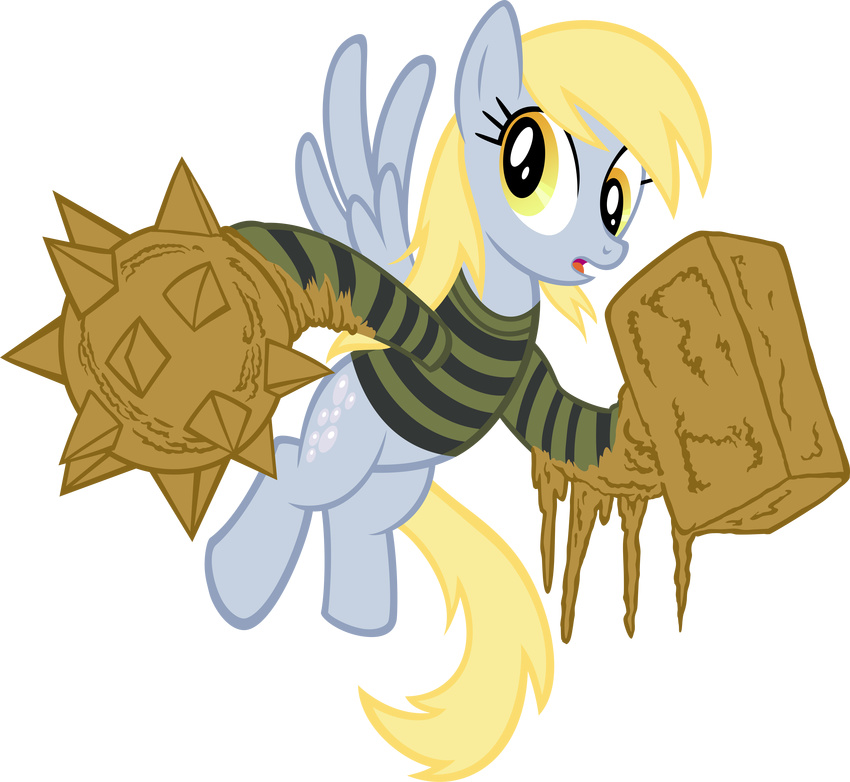 absurd_res alpha_channel amber_eyes blonde_hair clothing cutie_mark derpy_hooves_(mlp) equine female feral friendship_is_magic hair hi_res looking_at_viewer mammal my_little_pony parody pegasus plain_background sandman solo transparent_background tygerbug wings