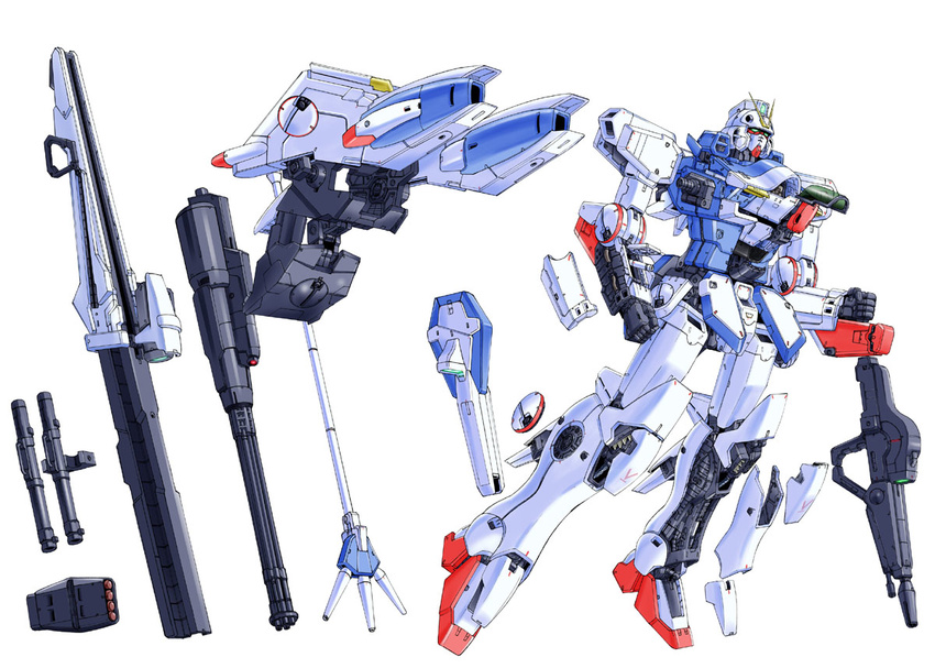 beam_rifle commentary_request energy_gun gatling_gun gun gundam mecha no_humans robot s.shimizu v_gundam victory_gundam weapon