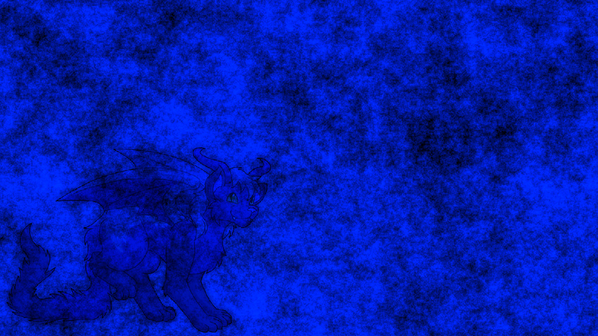 blue blue_fur blue_theme cat claws cute demon demon_cat dragon feline fur horn hybrid mammal safe solo wallpaper wings