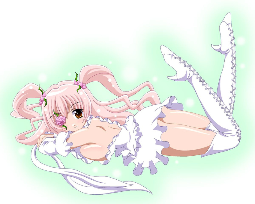 artist_request boots breasts eyepatch high_heel_boots high_heels imai_kazunari kirakishou pink_hair rozen_maiden thigh_boots thighhighs