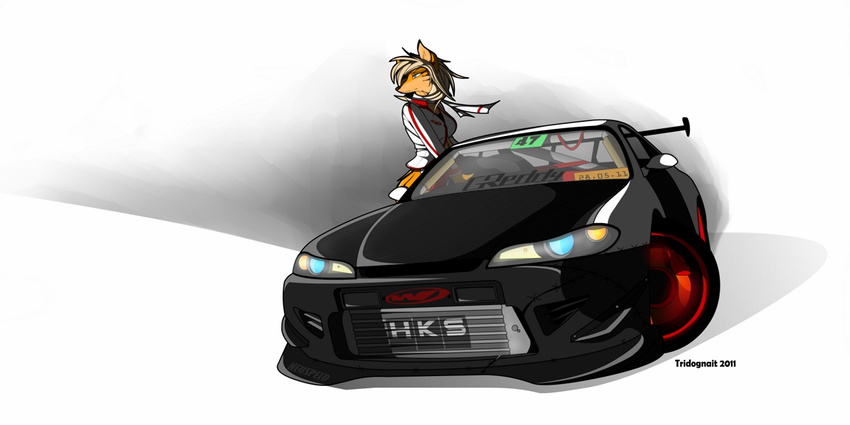 47 anthro canine car drift female fox greddy hair hks mammal nissan s15 silvia solo tridognait west