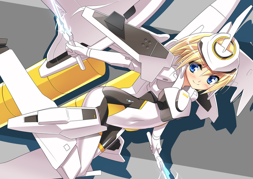 armor arnval blonde_hair blue_eyes busou_shinki covered_navel doll_joints energy_sword helmet mtu_(orewamuzituda) solo sword weapon