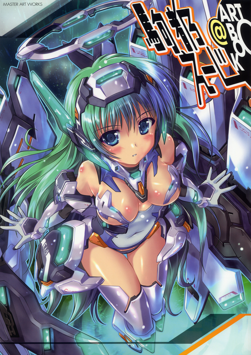 bodysuit cleavage duplicate komatsu_e-ji mecha_musume thighhighs