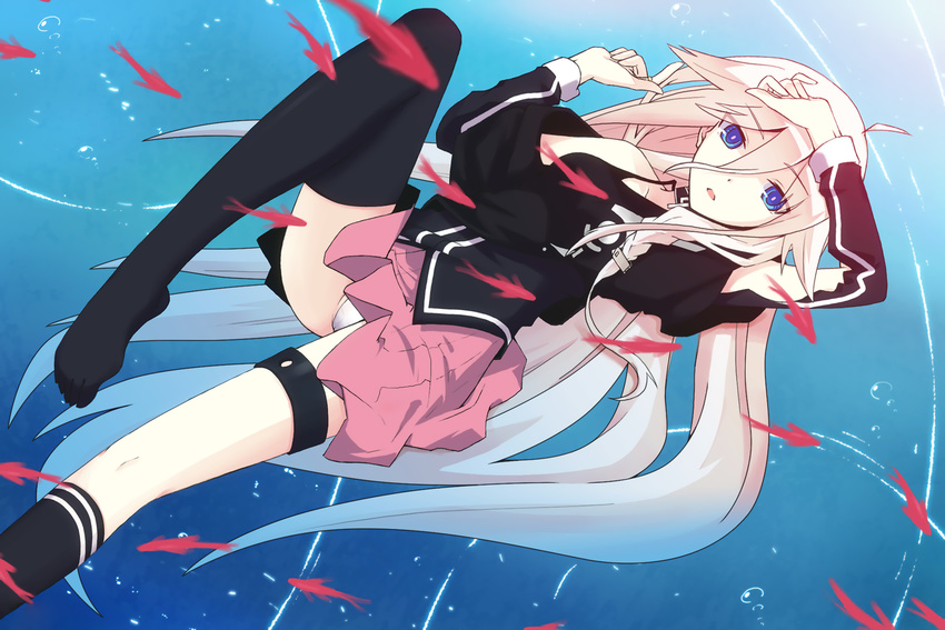 animal fish ia long_hair panties pink_hair uiu underwear vocaloid