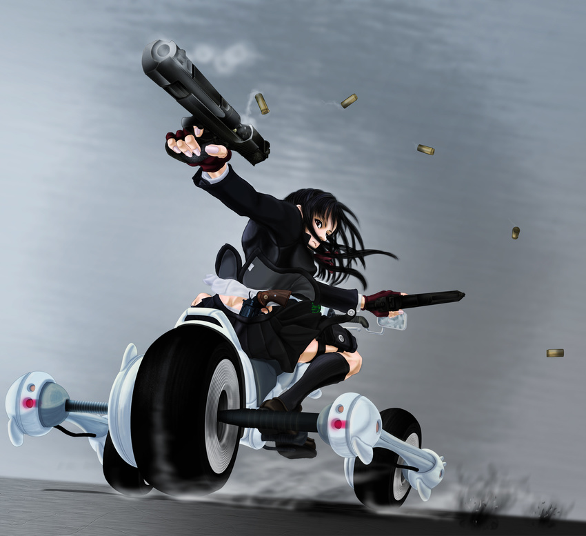 bitter_sweet_(bs6968) black_hair bullet gun highres original smoke weapon