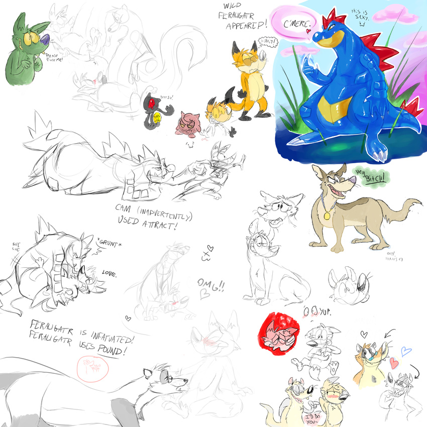 canine chetchaka collaboration english_text fellatio feraligatr ferret fox gay male mammal mustelid nintendo opencanvas oral oral_sex original_character pok&#233;mon pok&eacute;mon sex text video_games