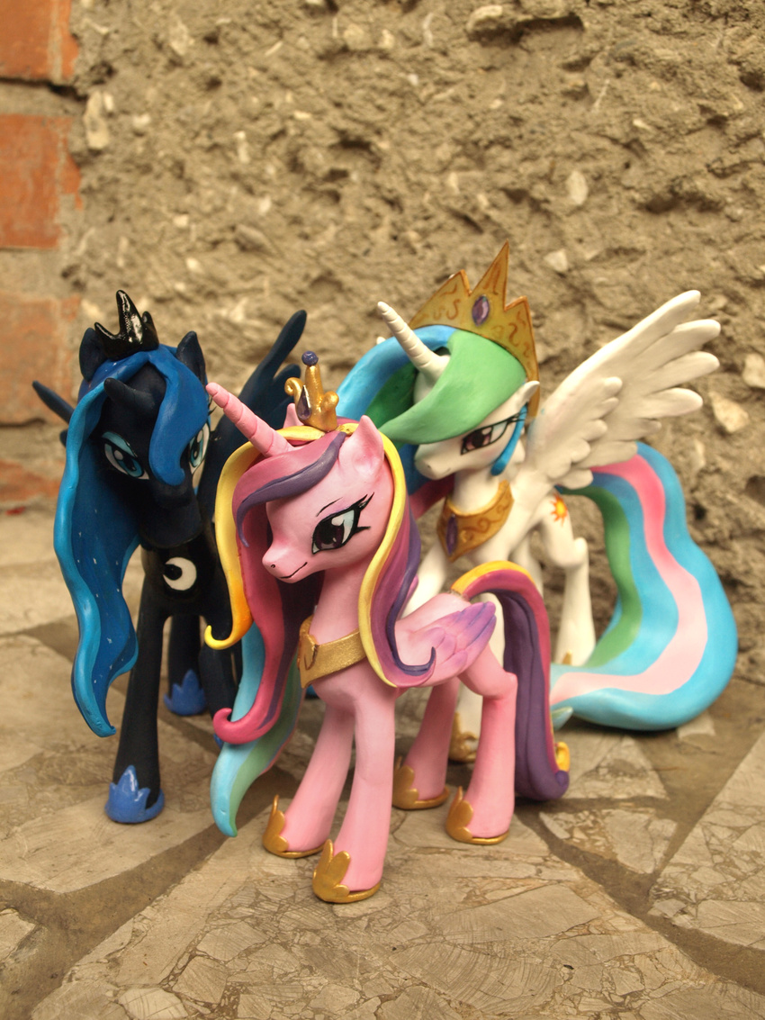 blue_eyes crown cutie_mark equine female feral friendship_is_magic hair horn horse mammal multi-colored_hair my_little_pony necklace photo pony princess princess_cadance_(mlp) princess_celestia_(mlp) princess_luna_(mlp) purple_eyes real royalty sculpture winged_unicorn wings z-n-k