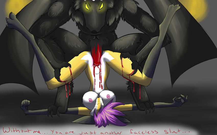 anthro big_breasts blood breasts canine color comic death_by_snoo_snoo demitri_dormasz demon english_text erection female forced fox greyscale hair male mammal monochrome nipples oldmusic oldmusic_(artist) penetration penis rape sex straight text