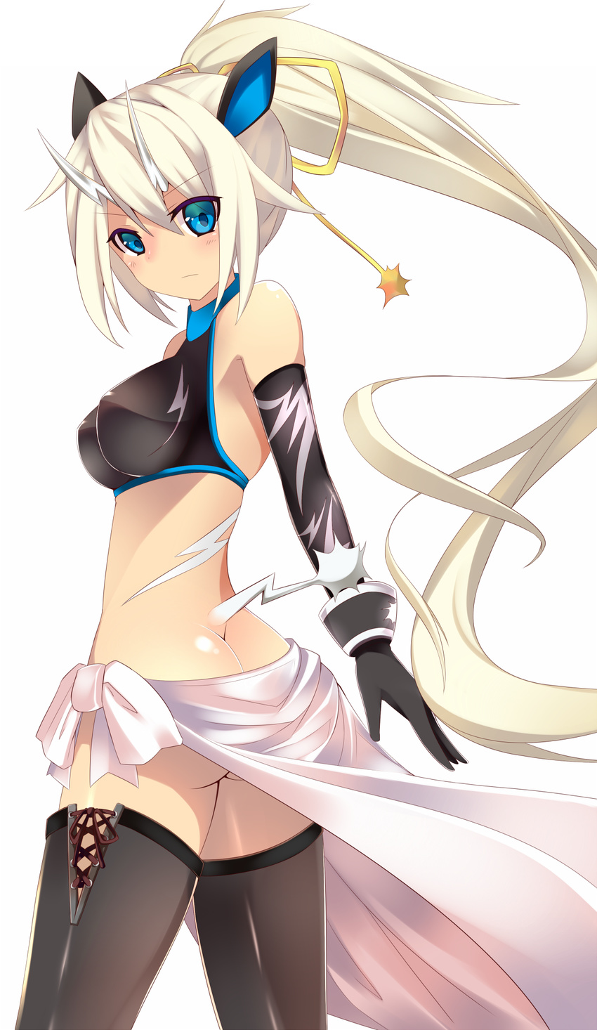 animal_ears ass bad_id bad_pixiv_id blue_eyes butt_crack gen_5_pokemon highres personification pokemon solo tail type-ksc white_hair zebstrika