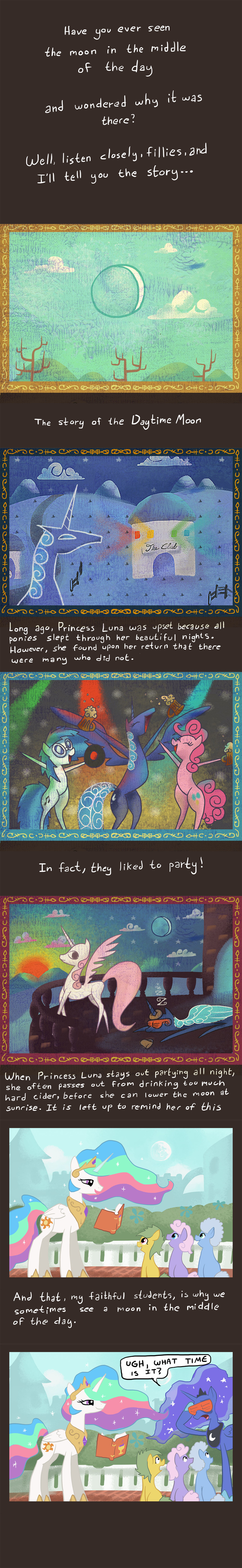 alcohol balcony beverage blue_hair book castle club comic crown cub cutie_mark dialog docwario english_text equine eyewear female feral friendship_is_magic glasses group hair horn horse long_hair magic mammal moon multi-colored_hair my_little_pony party pink_hair pinkie_pie_(mlp) pony princess princess_celestia_(mlp) princess_luna_(mlp) purple_eyes record royalty tankard text unicorn vinyl_scratch_(mlp) weapon winged_unicorn wings young