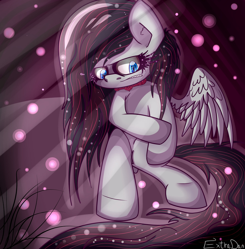 absurd_res black_hair blue_eyes collar equine extradan female friendship_is_magic hair hi_res horse mammal my_little_pony original_character pegasus pony simple_background solo wings