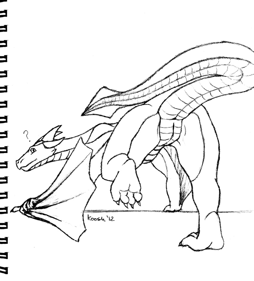 anus behind butt dragon female invalid_tag koosh-ball looking_at_viewer pussy raised_tail scalie sketch sketchbook solo steggy traditional wings wyvern