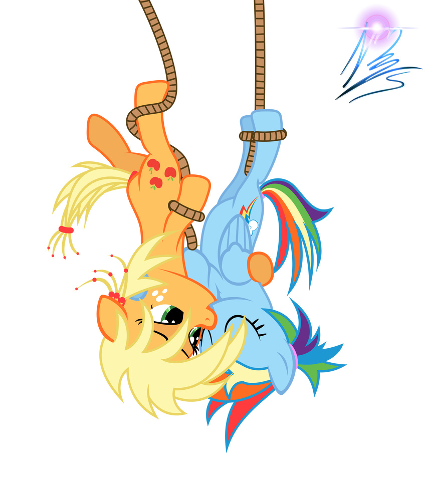 alpha_channel applejack_(mlp) cutie_mark duo equine female feral freckles friendship_is_magic hi_res horse kissing lesbian mammal my_little_pony nightmaremoons pegasus pony rainbow_dash_(mlp) rope wings