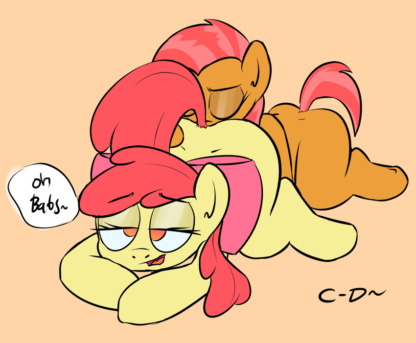 babs_seed_(mlp) cub duo english_text equine female feral friendship_is_magic horse incest lesbian licking mammal my_little_pony open_mouth plain_background pony raised_tail text tongue young