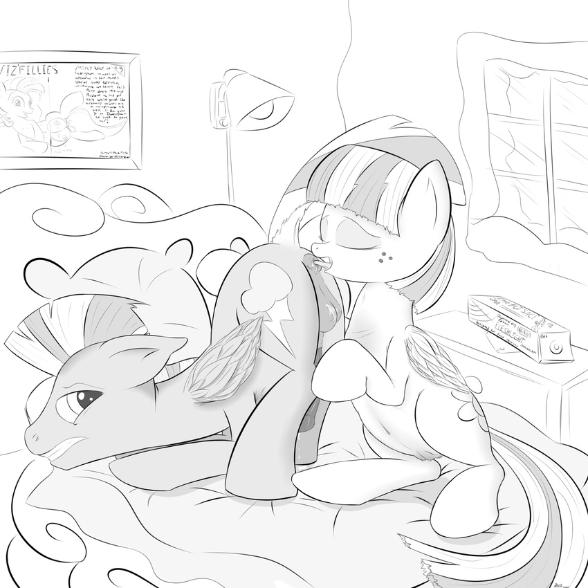 anal balls bed bedroom black_and_white bloss blossomforth_(artist) blossomforth_(mlp) cutie_mark duo equine eyes_closed female feral freckles friendship_is_magic hair horse lamp male mammal monochrome my_little_pony oral oral_sex pegasus penis plain_background pony rimming sex straight teats thunderlane_(mlp) tongue two_tone_hair white_background wings