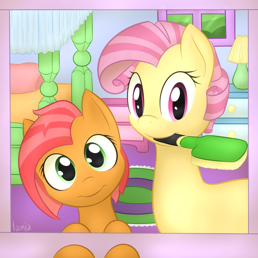 brush candy_mane_(mlp) duo equine female feral friendship_is_magic horse mammal my_little_pony pony