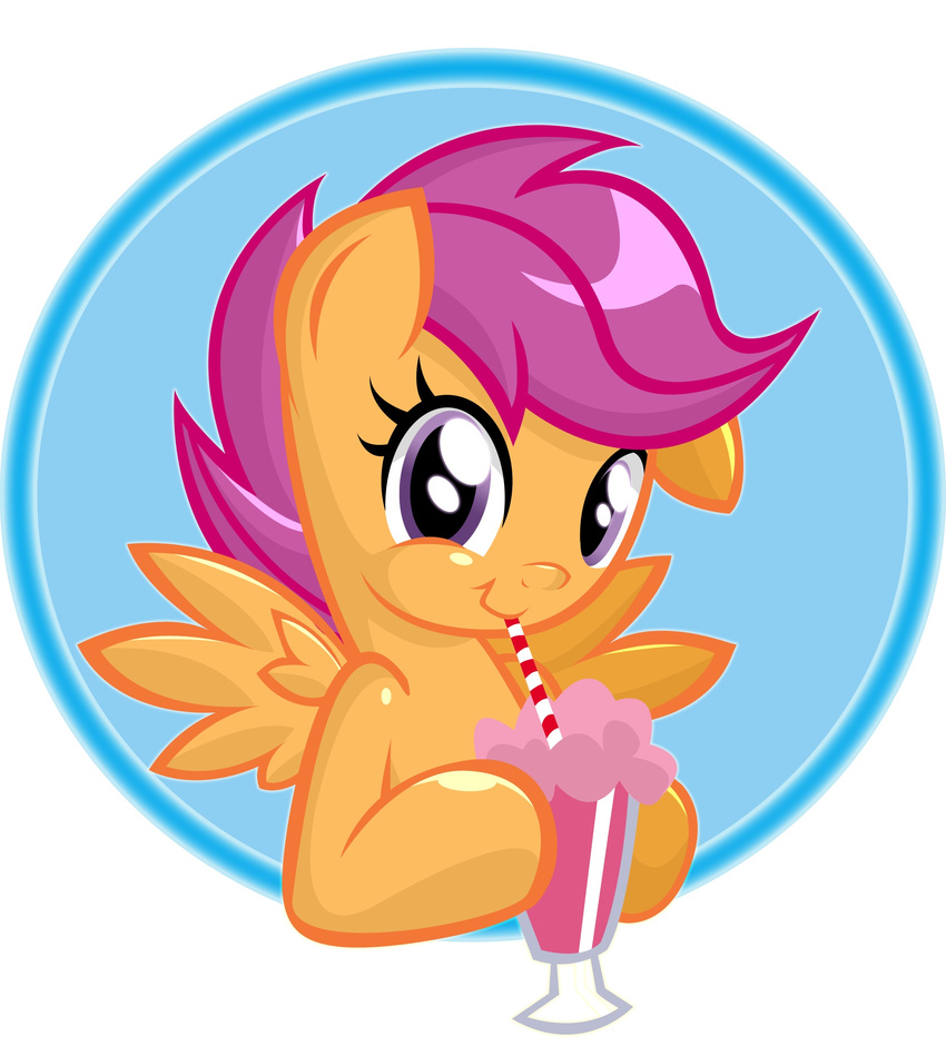 danmakuman equine female feral friendship_is_magic hair horse mammal my_little_pony orange_body pegasus pink_hair pony scootaloo_(mlp) solo wings young