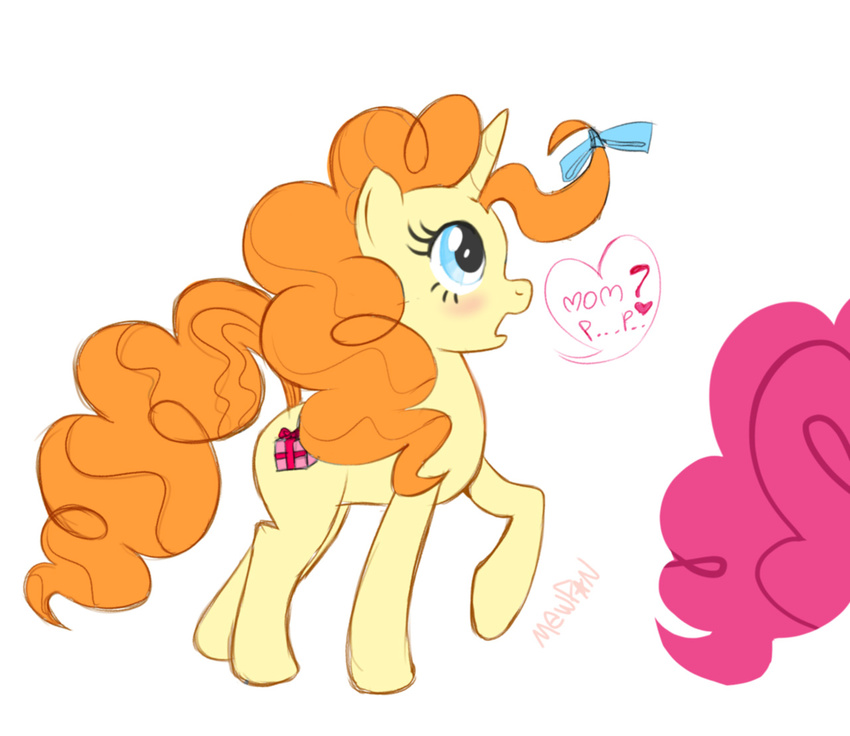 cutie_mark duo equine female feral friendship_is_magic horn horse ipan mammal mewpony my_little_pony pinkie_pie_(mlp) plain_background pony unicorn white_background