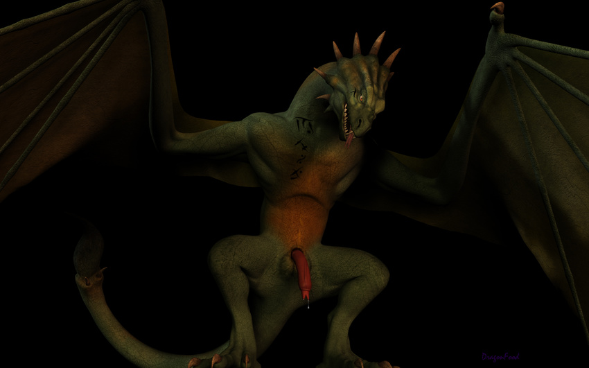 3d dragon dragonfood feral male penis scalie solo wings wyvern