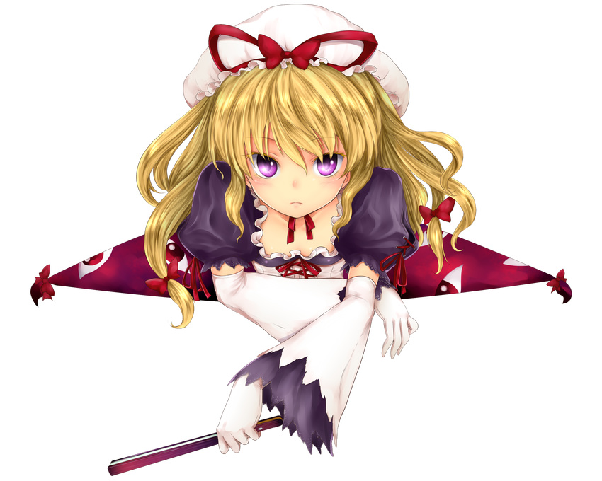 blonde_hair chikado gloves hat long_hair purple_eyes touhou transparent yakumo_yukari